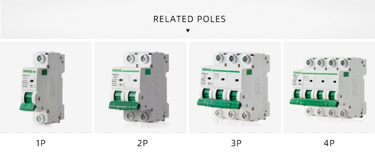 Low Voltage Breakers MCB Singi or OEM 6-63A Electric Circuit Breaker