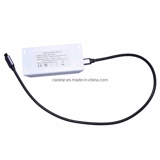 Gpoe-Usbc-25W IEEE802.3at Compatible Gigabit Splitter Poe 25 Watt Power to Type C Device